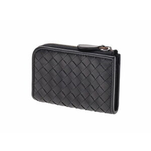 Bottega Veneta leather black L zipper intrecciato Wallet